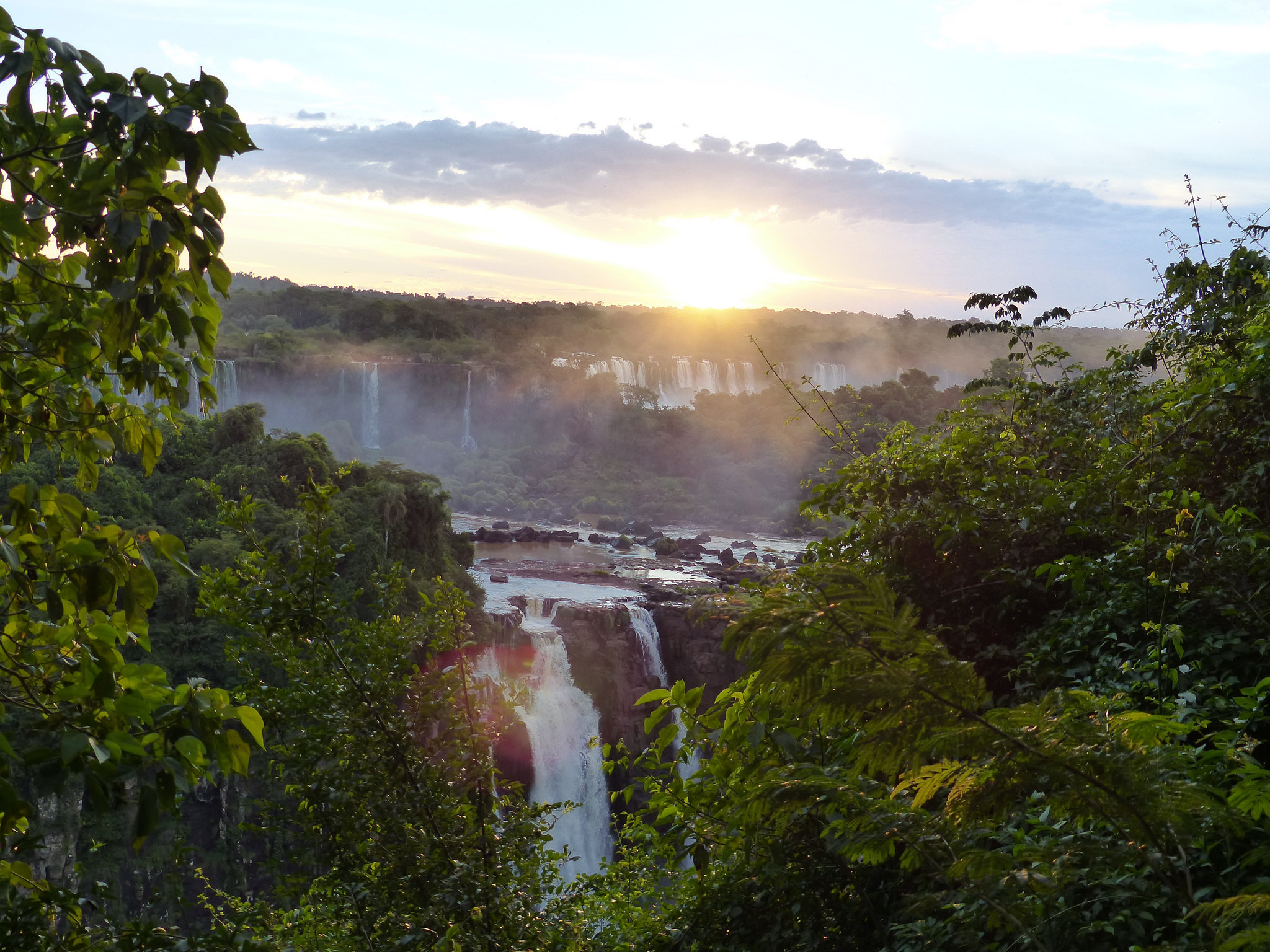 Sunset at Iguazú Falls, Brazil and Argentina