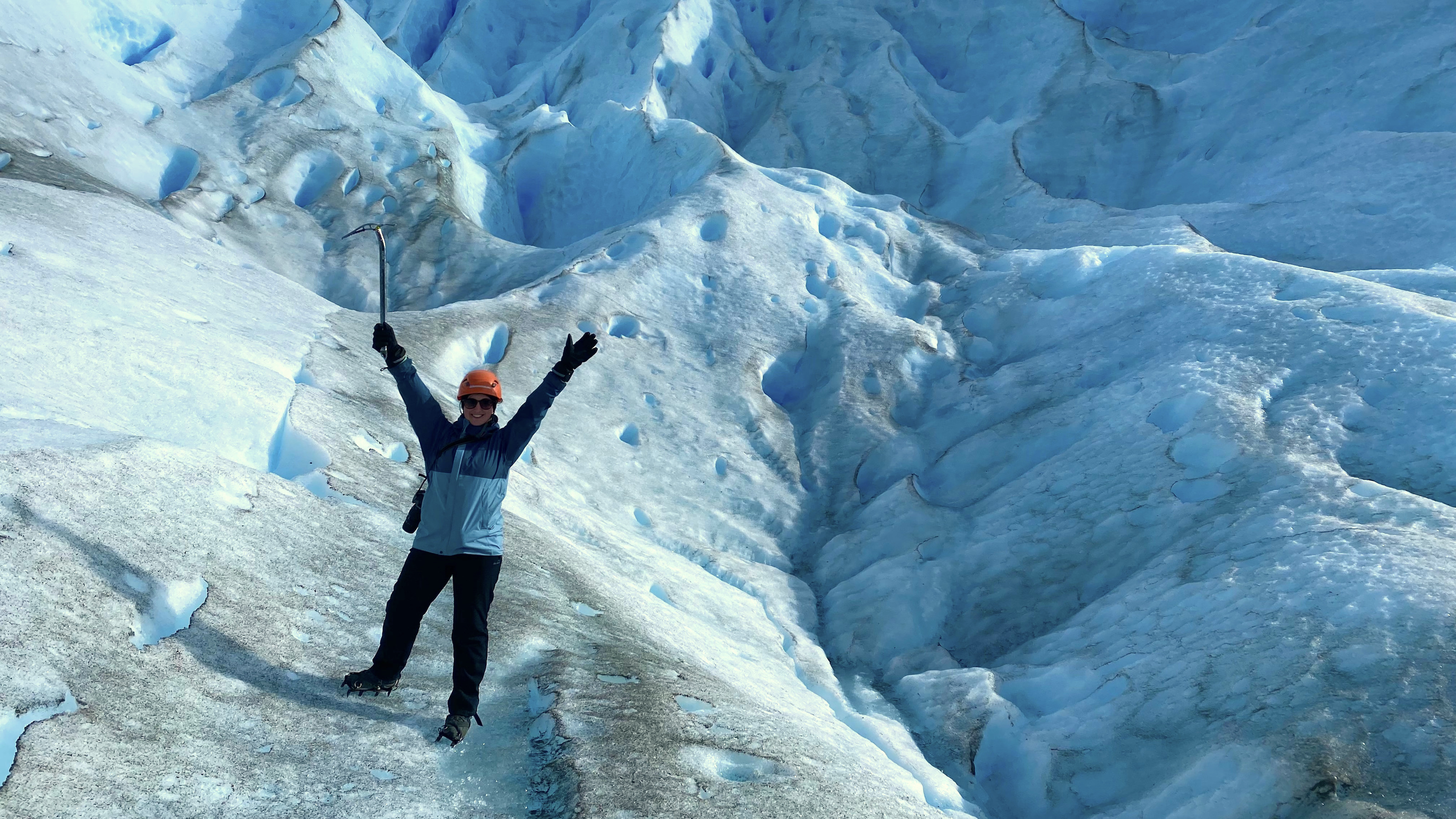 Ice hiking on the rough surface of Perito Moreno glacier