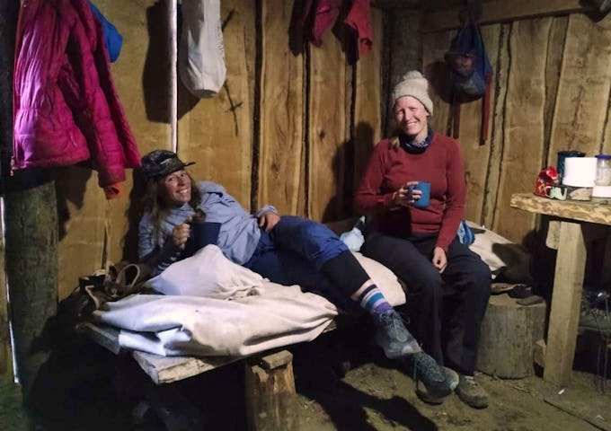 Resting at a rustic gaucho shelter, Avellano, Aysén, Patagonia, Chile