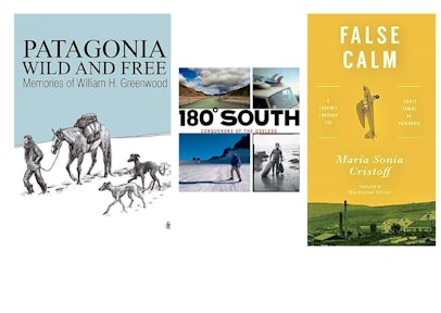 Patagonia Wild and Free by William Greenwood, Duncan Campbell & Gladys Grace-Paz, 180° South: Conquerors of the Useless by Yvon Chouinard, Doug Tompkins, and Chris Malloy, False Calm by María Sonia Cristoff