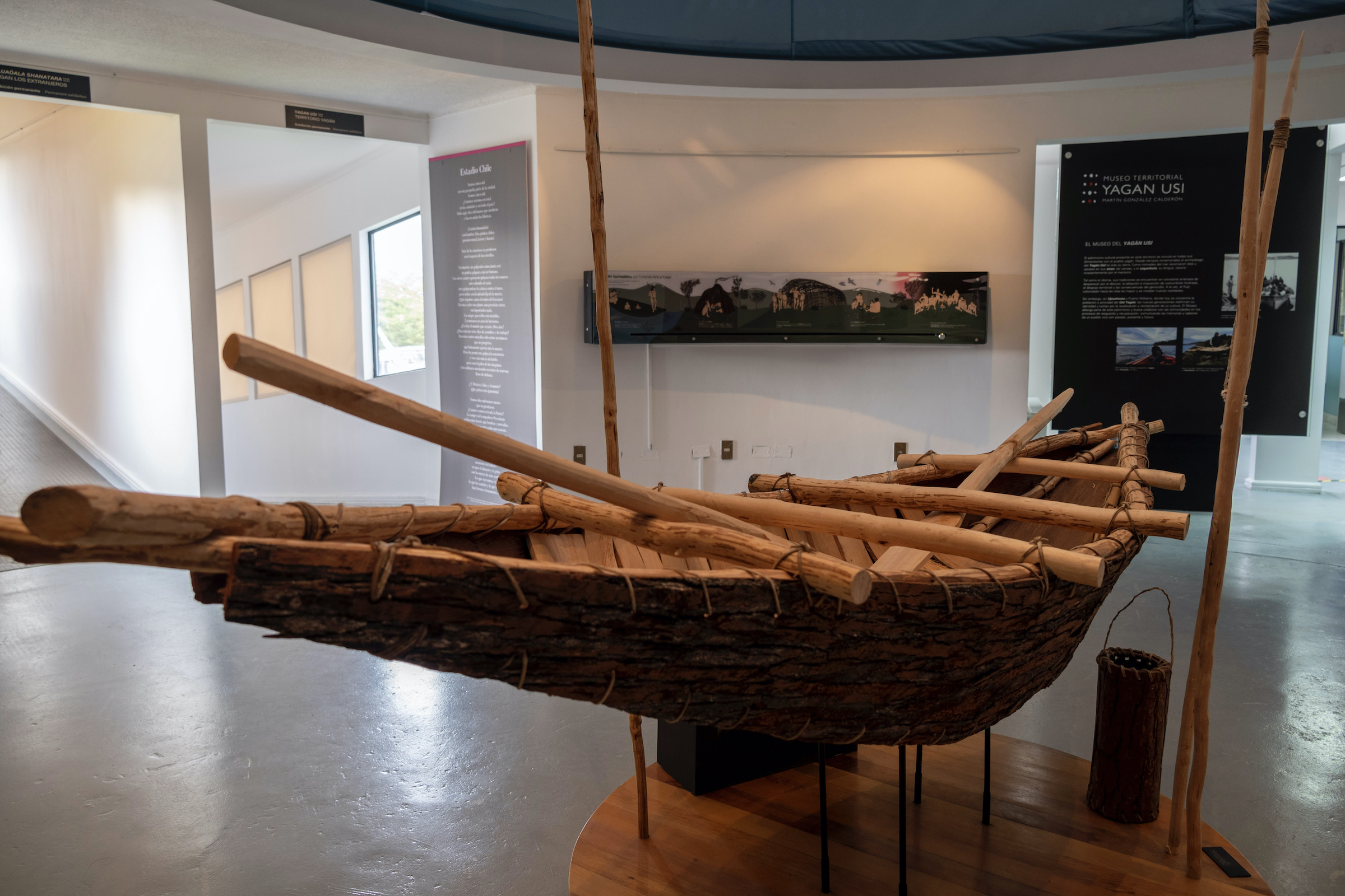 Yaghan boat in the Museo Antropológico Martin Gusinde in Puerto Williams on Navarino Island