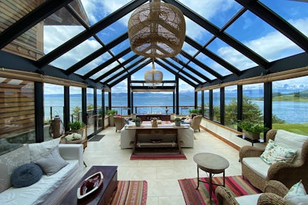 Los Cauquenes Resort, Ushuaia, Tierra del Fuego, with view over the Beagle Channel