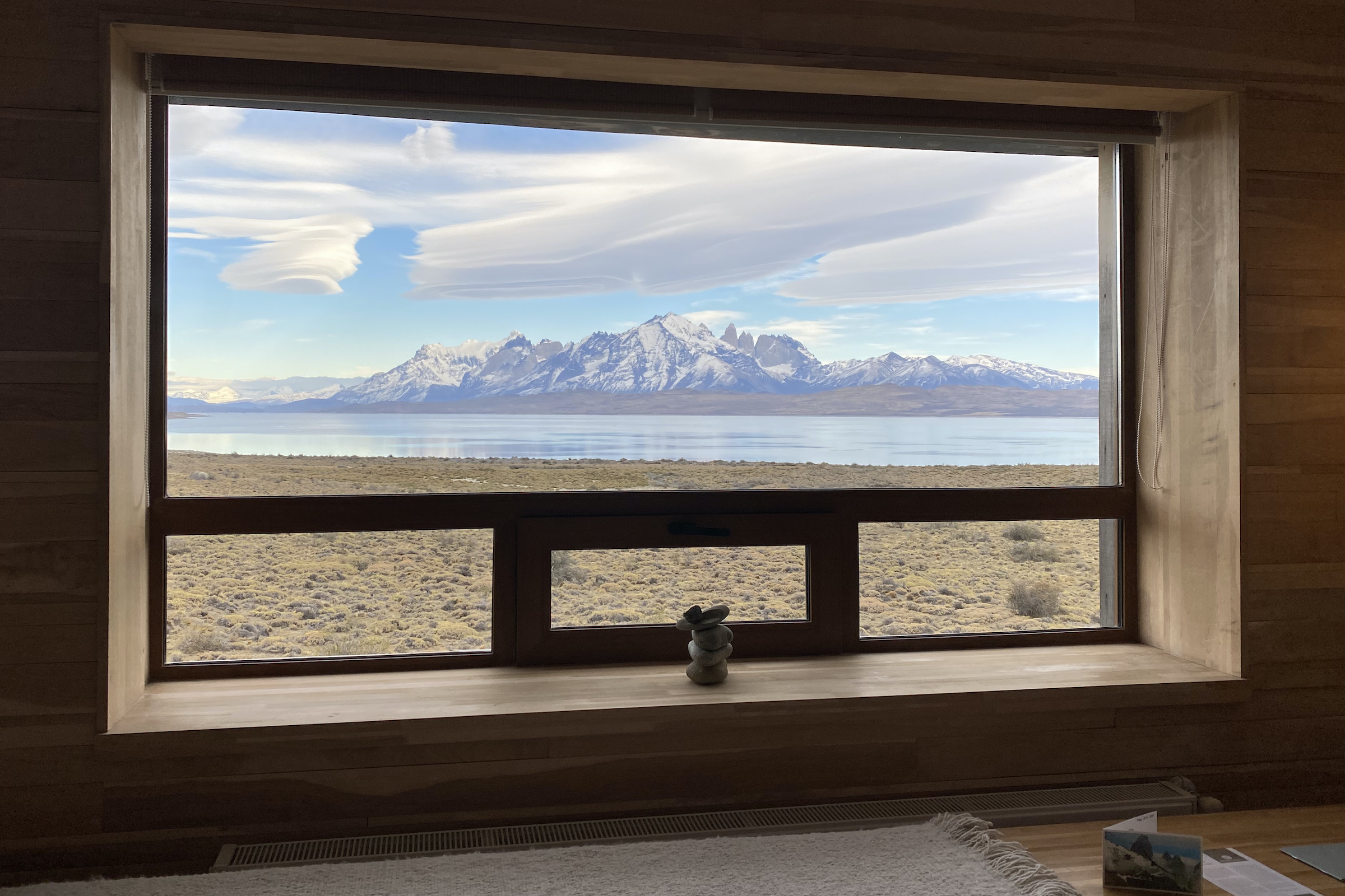Bedroom view from Tierra Patagonia over Paine Massif