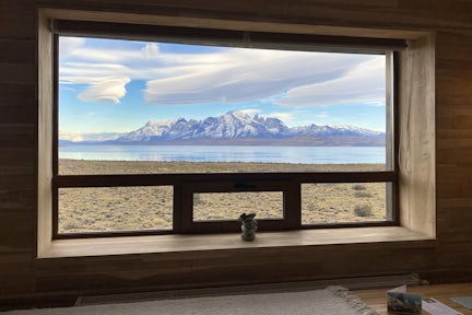 Bedroom view from Tierra Patagonia over Paine Massif