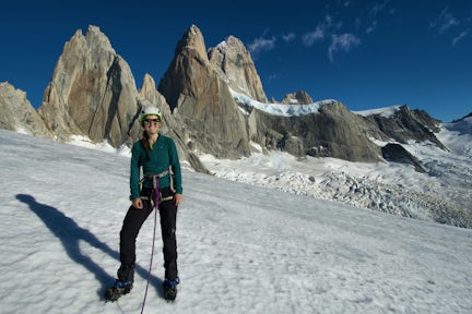 Climbing Cerro Mojon Rojo near El Chaltén in Los Glaciares