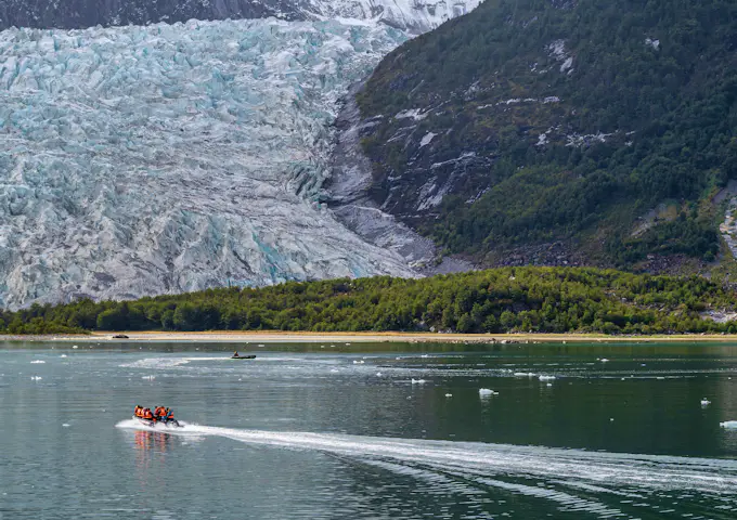 Zodiac trip to a glacier exploration on a Cape Horn Australis cruise