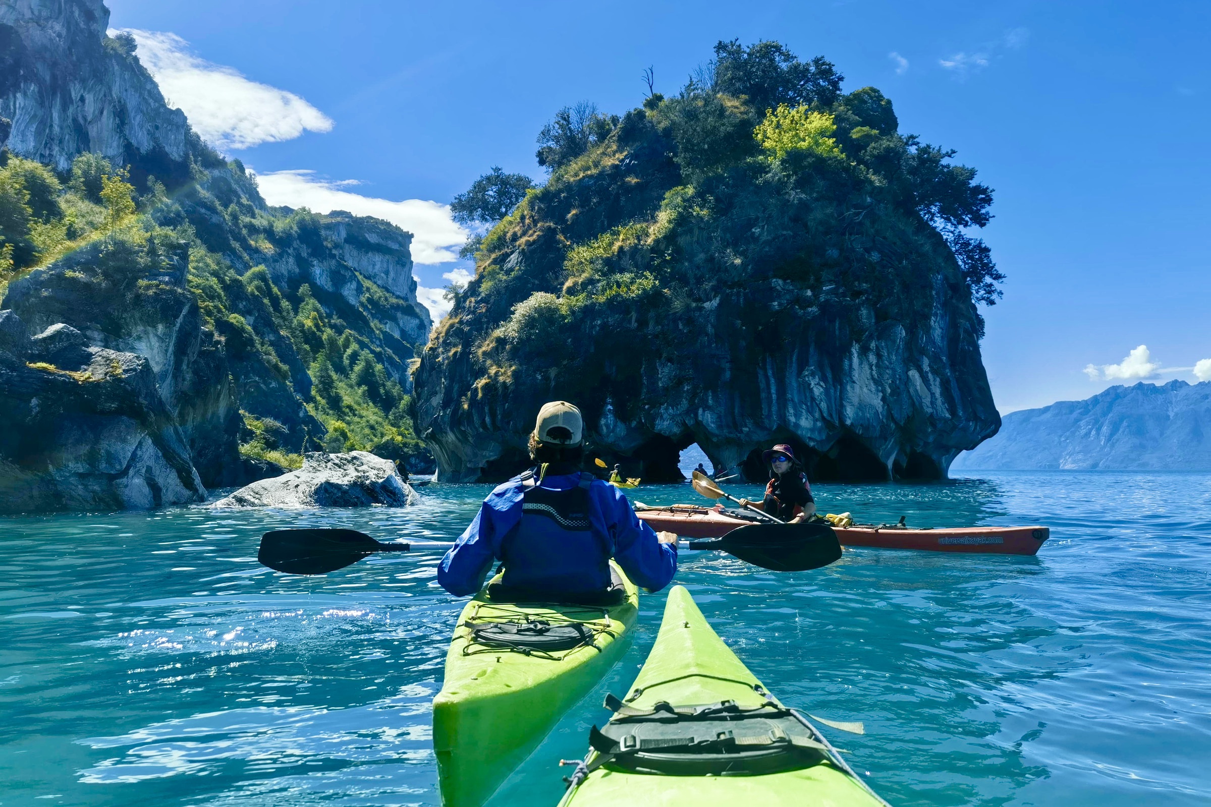 Felipe Kayaking near the Marble Caves, Patagonia