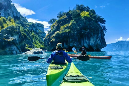 Felipe Kayaking near the Marble Caves, Patagonia