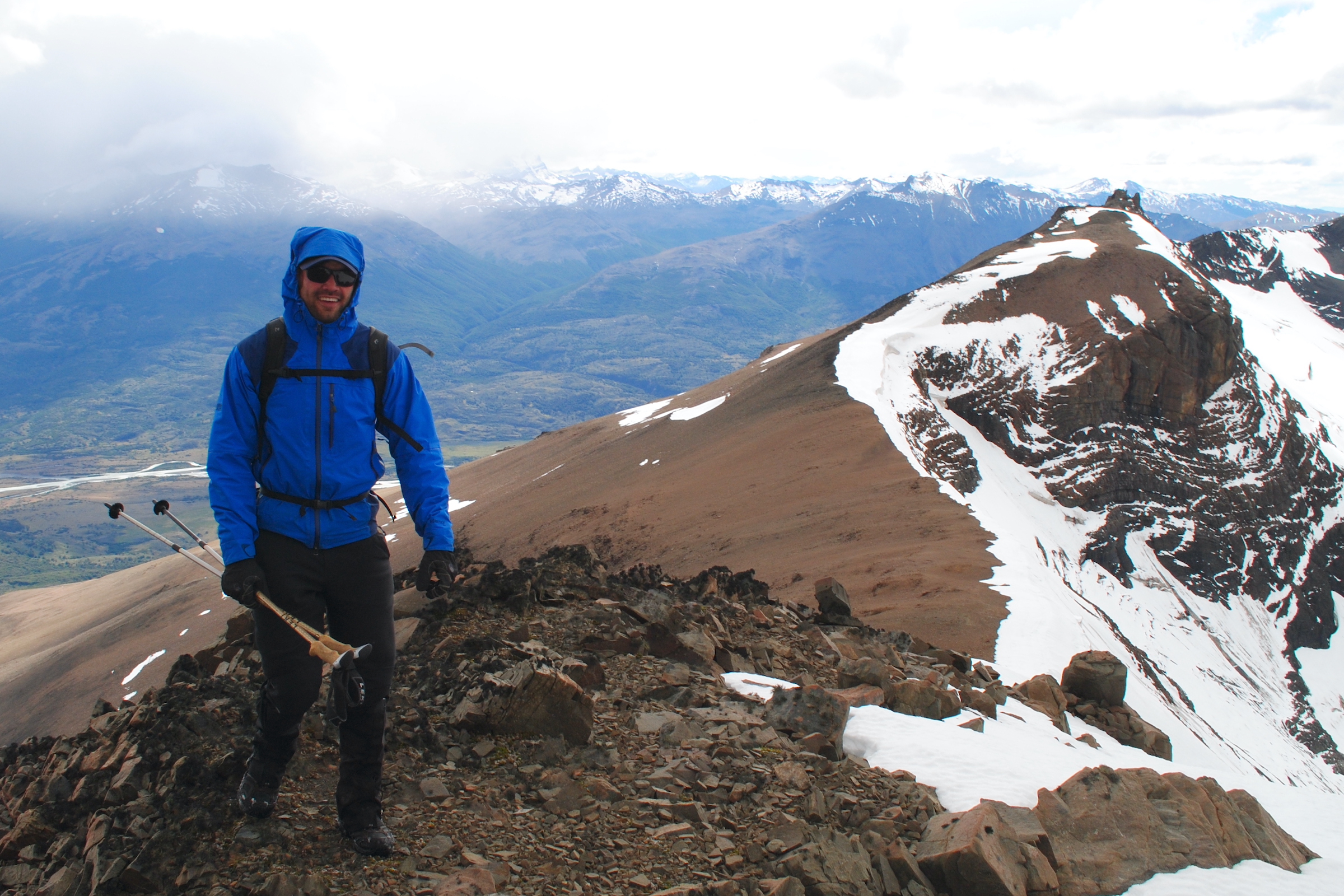Hiker on Oggioni Pass in Torres del Paine