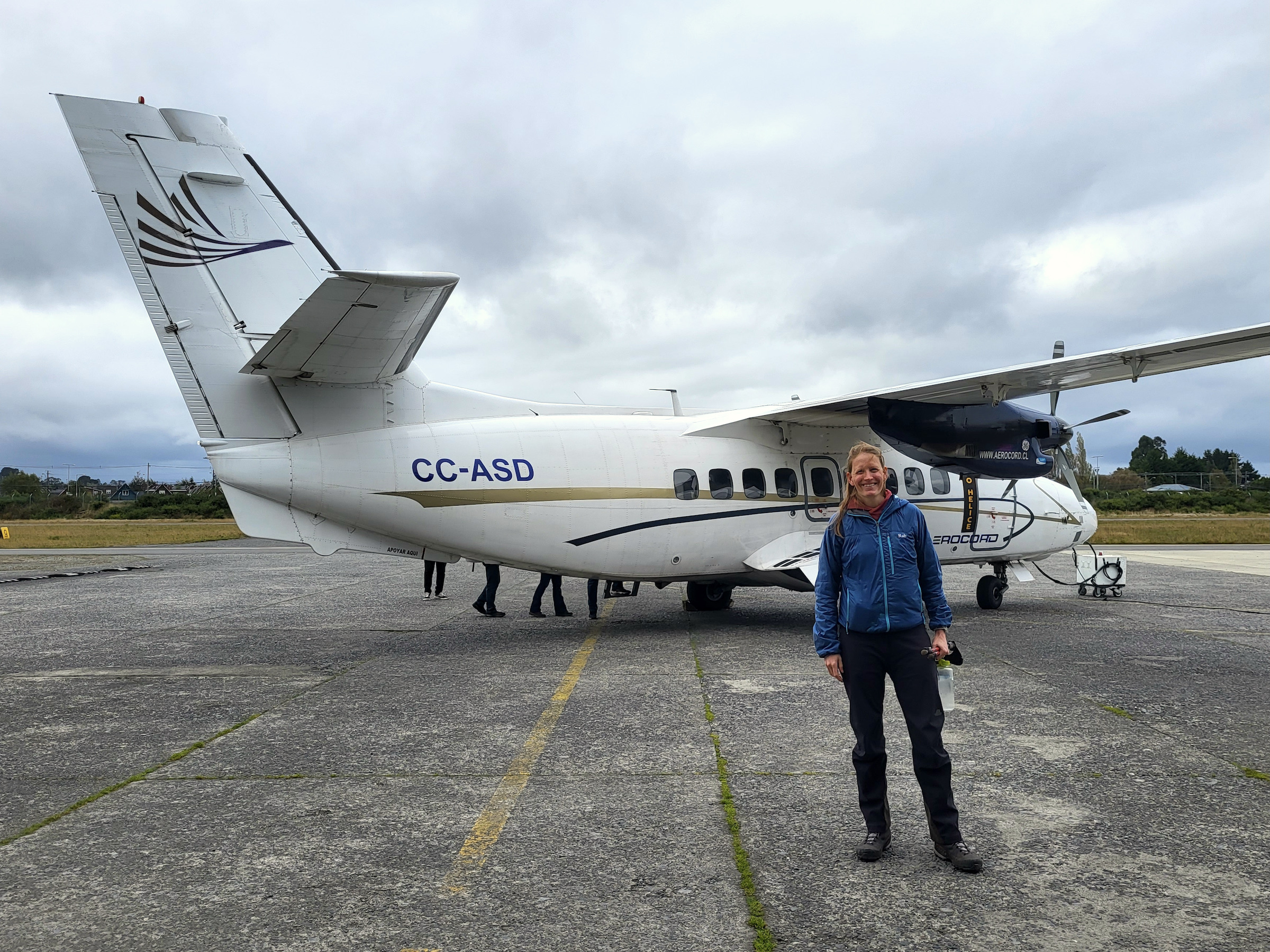 Aerocord plane to Chaitén and Pumalín Douglas Tompkins National Park at Puerto Montt's El Paloma Aerodrome in Chile