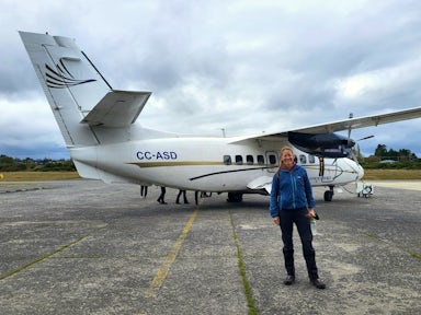 Aerocord plane to Chaitén and Pumalín Douglas Tompkins National Park at Puerto Montt's El Paloma Aerodrome in Chile