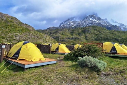 Campsite at Refugio Paine Grande in Torres del Paine