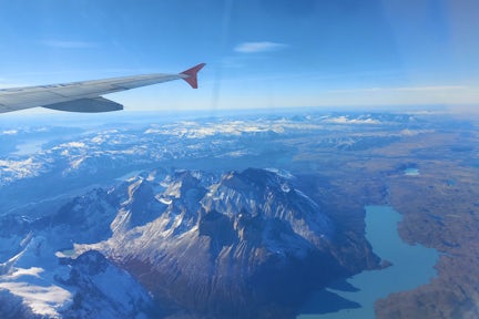 View of Torres del Paine from the air