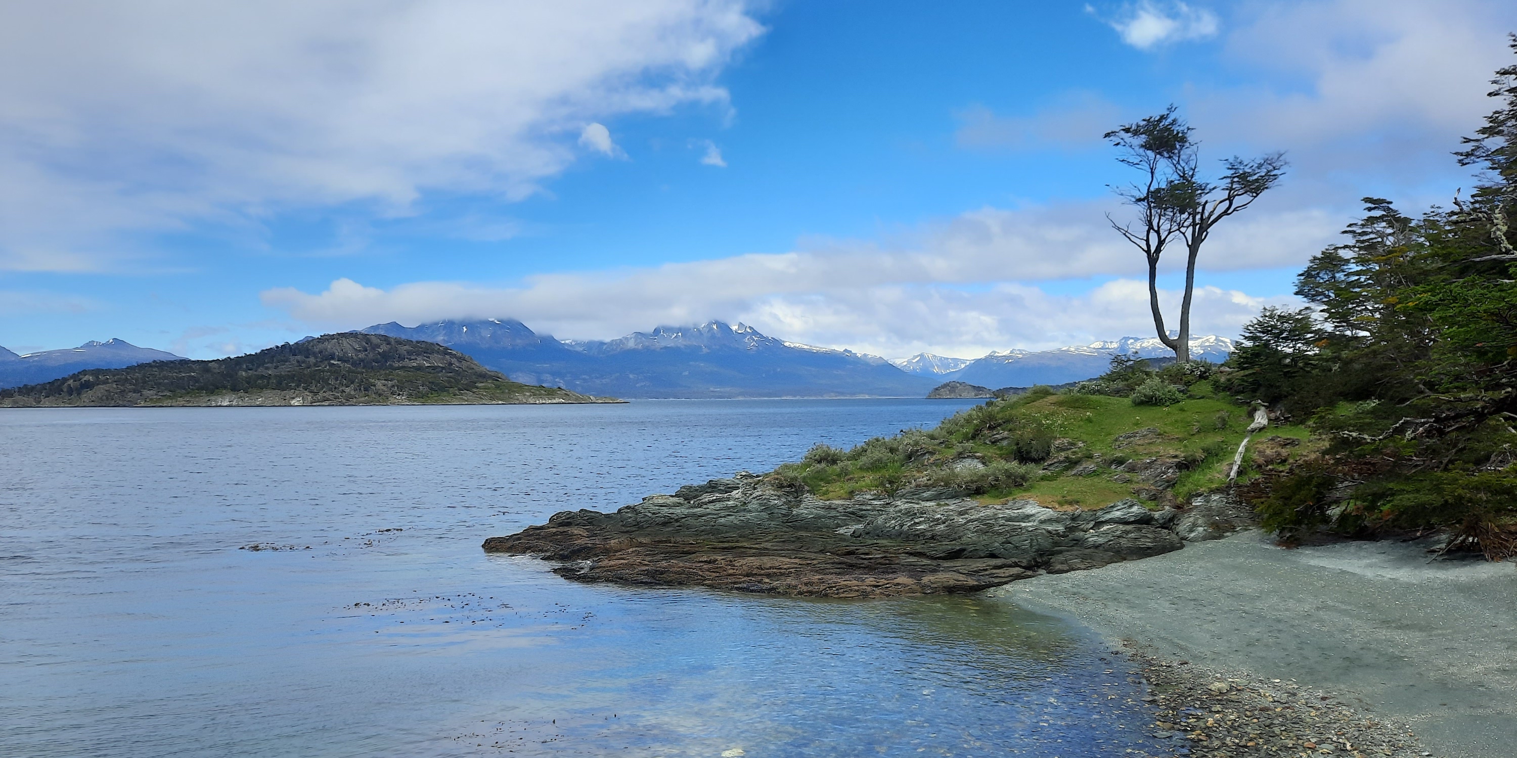Coastline of Tierra del Fuego National Park facing the Beagle Channel