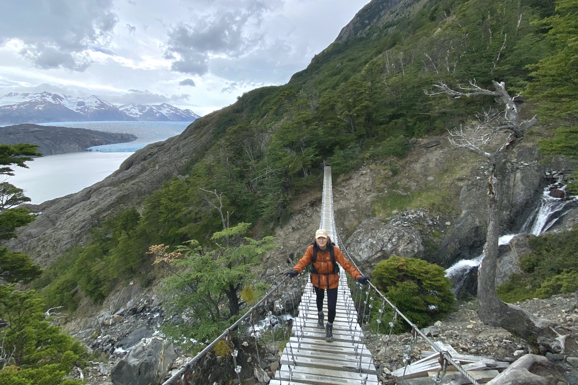Hiker on aridge crossing near John Gardner Pass on the O Circuit