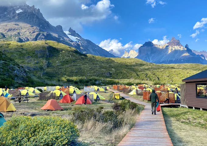 Camping at Paine Grande in Torres del Paine