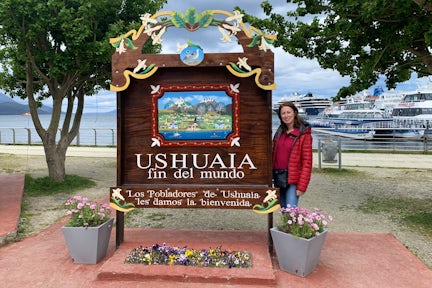 Fin del mundo End of the World sign in Ushuaia Tierra del Fuego