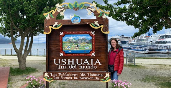 Fin del mundo End of the World sign in Ushuaia Tierra del Fuego