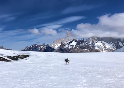 Glacier hiking on the Southern Ice Field expedition