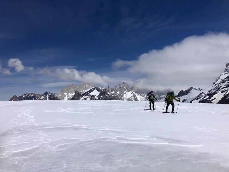Two trekkers on the South Patagonian Ice Field