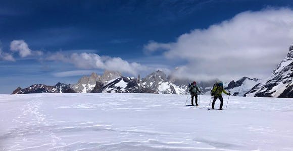 Two trekkers on the South Patagonian Ice Field