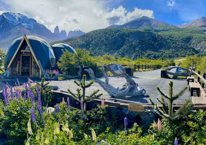 Panorama of EcoCamp in Torres del Paine