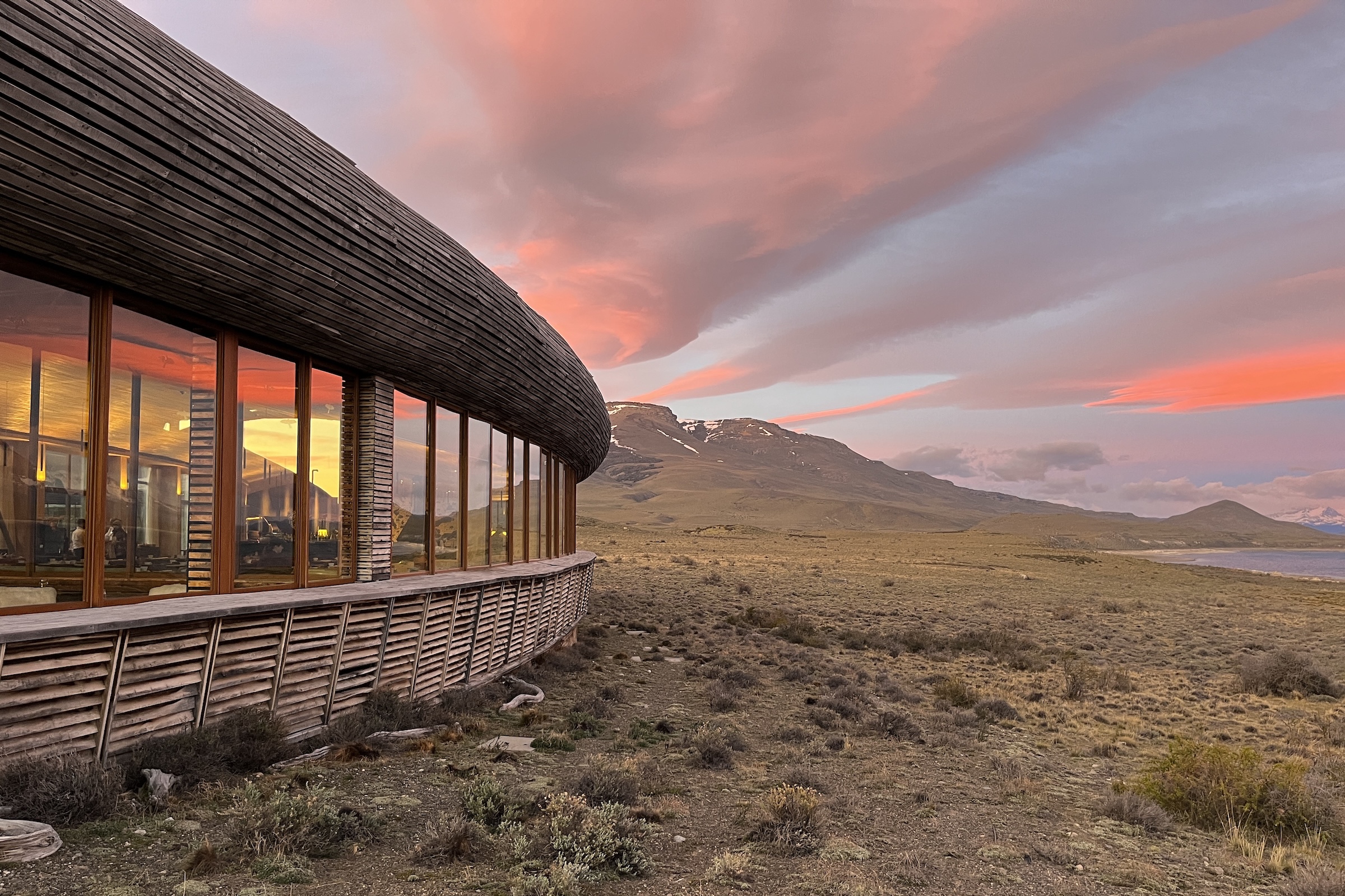 Tierra Patagonia in Torres del Paine at sunset