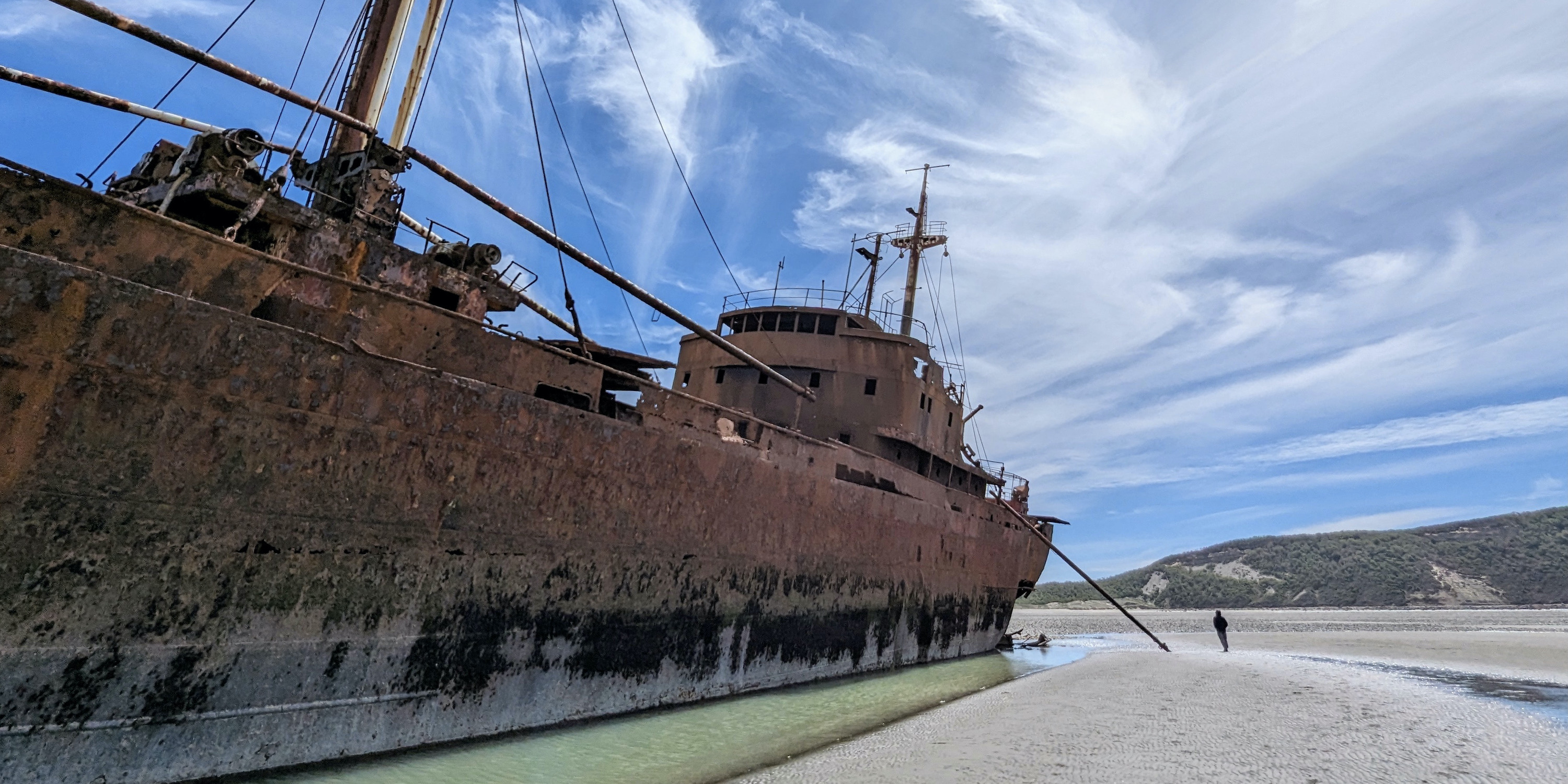 Shipwreck at Cabo San Pablo near Ushuaia in Tierra del Fuego