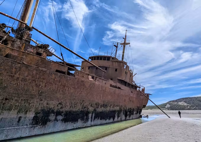 Shipwreck at Cabo San Pablo near Ushuaia in Tierra del Fuego