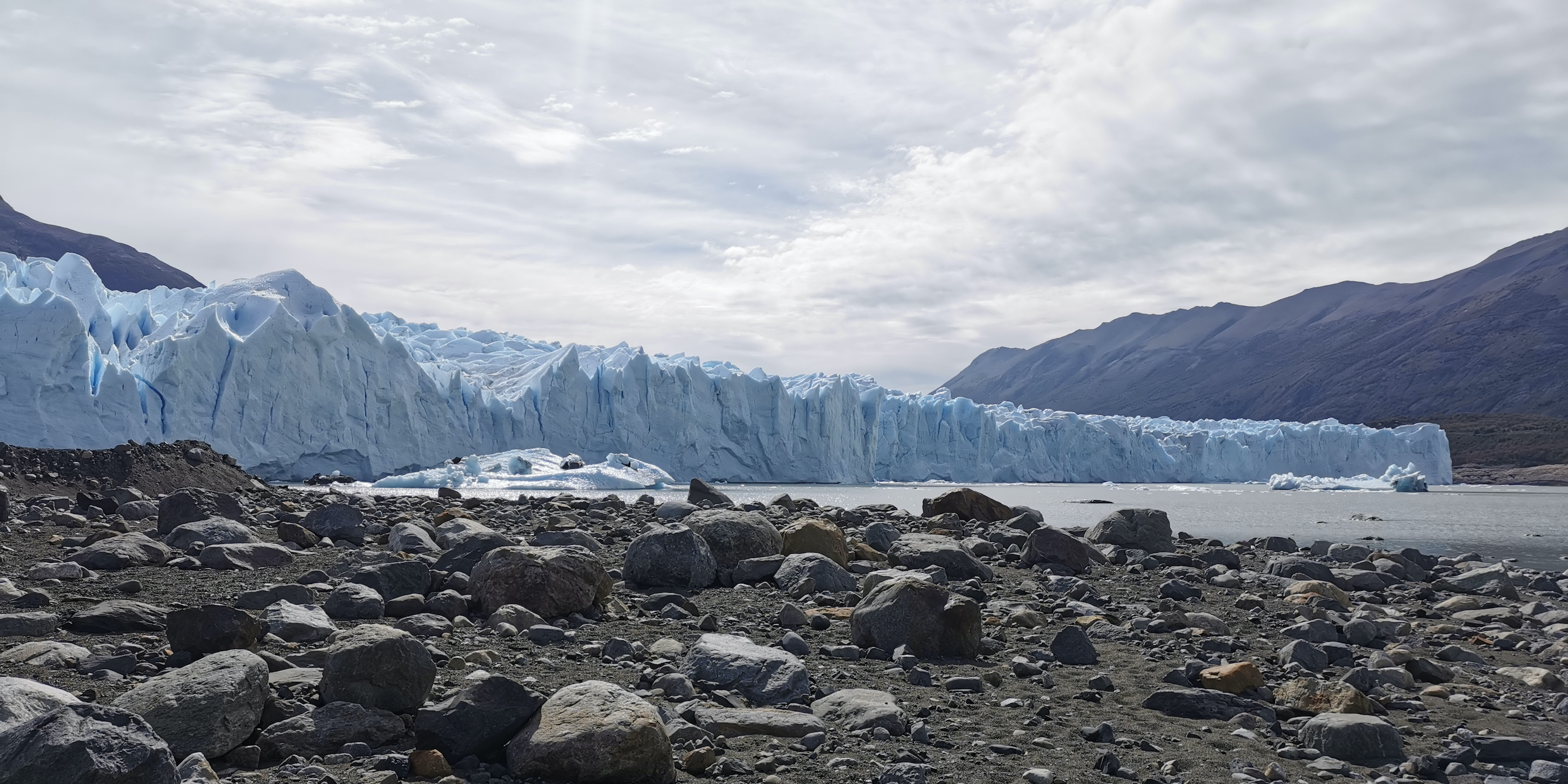 Walk on the beach past Perito Moreno to the start of the ice hike