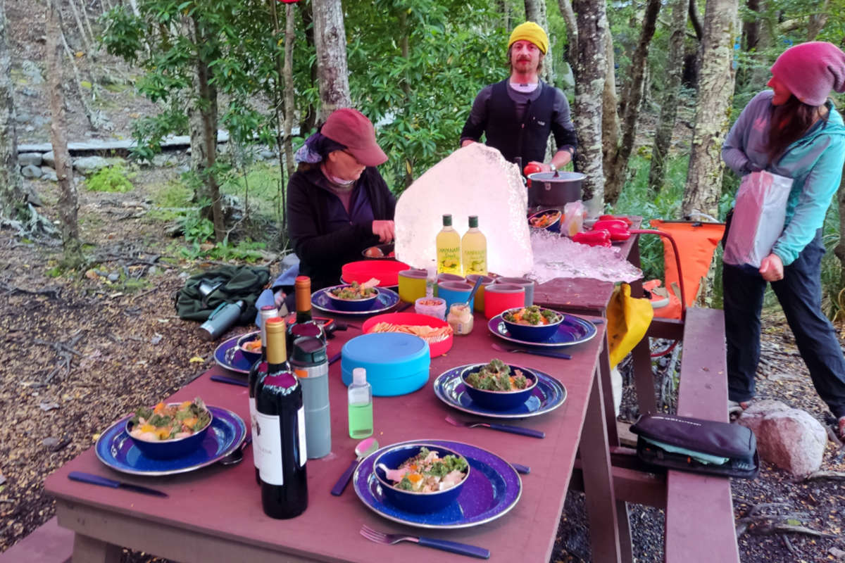 Dinner at Serrano River Camp, Patagonia, Chile