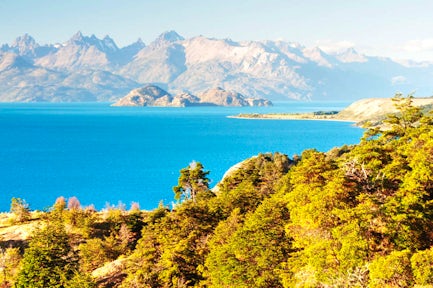 View over Lake General Carrera, Puerto Guadal, Patagonia, Chile