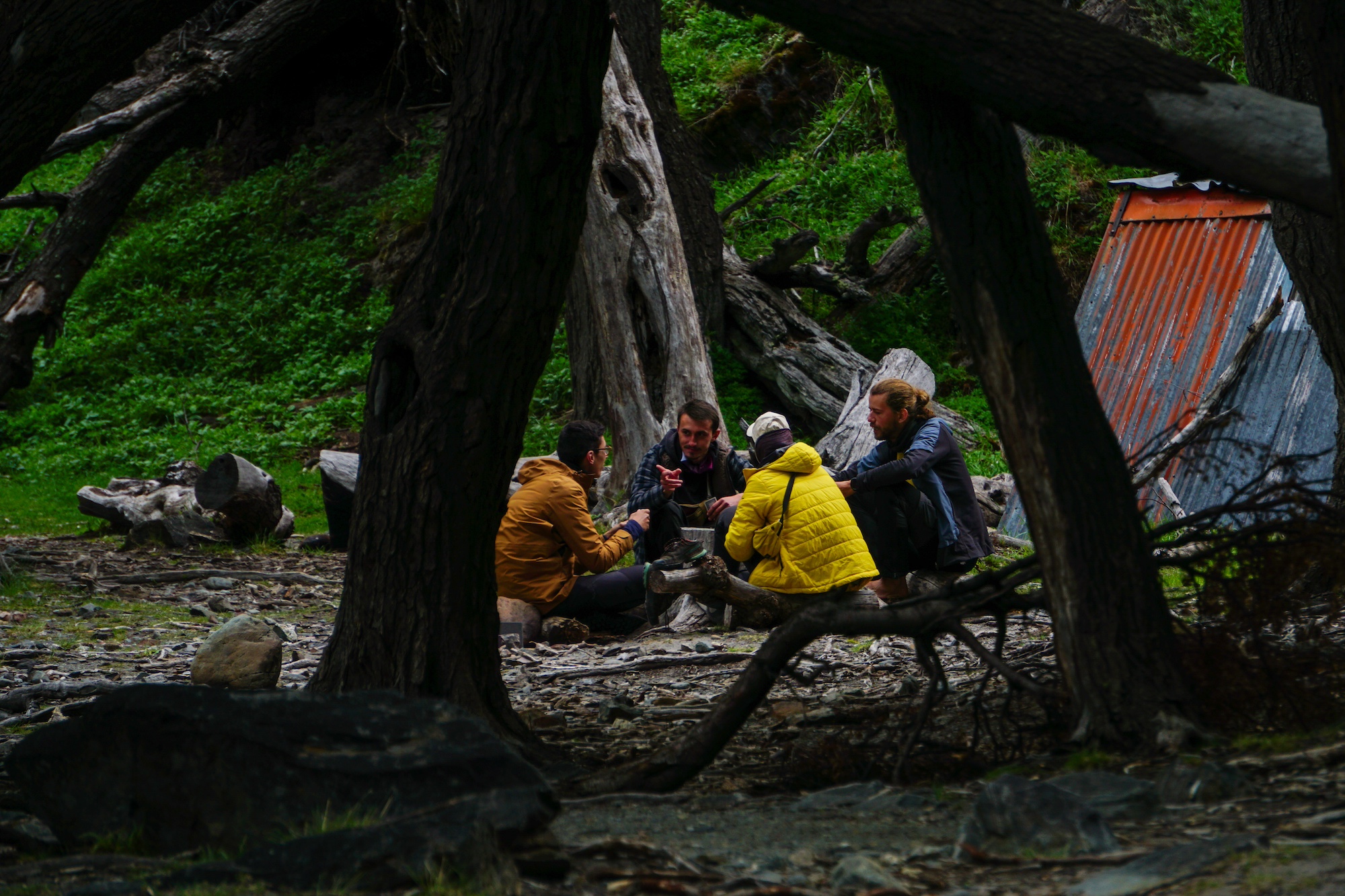 Tomas at the Toro Camp on the Huemul Circuit