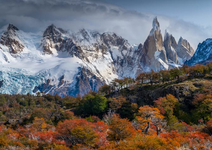 View of Cerro Torre with autumn colours