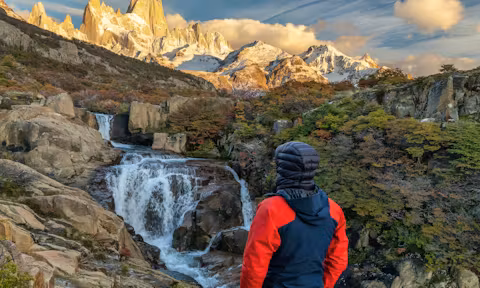 Waterfall near Laguna de los Tres in Los Glaciares