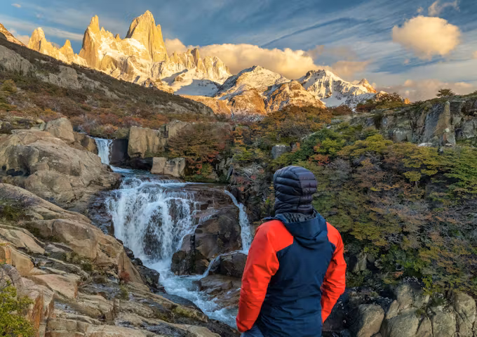 Waterfall near Laguna de los Tres in Los Glaciares