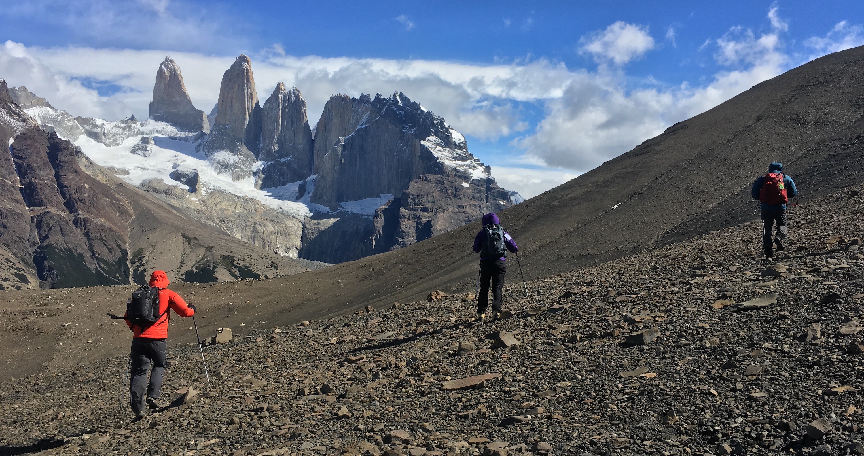 Hiking to the base of the Towers in Torres del Paine