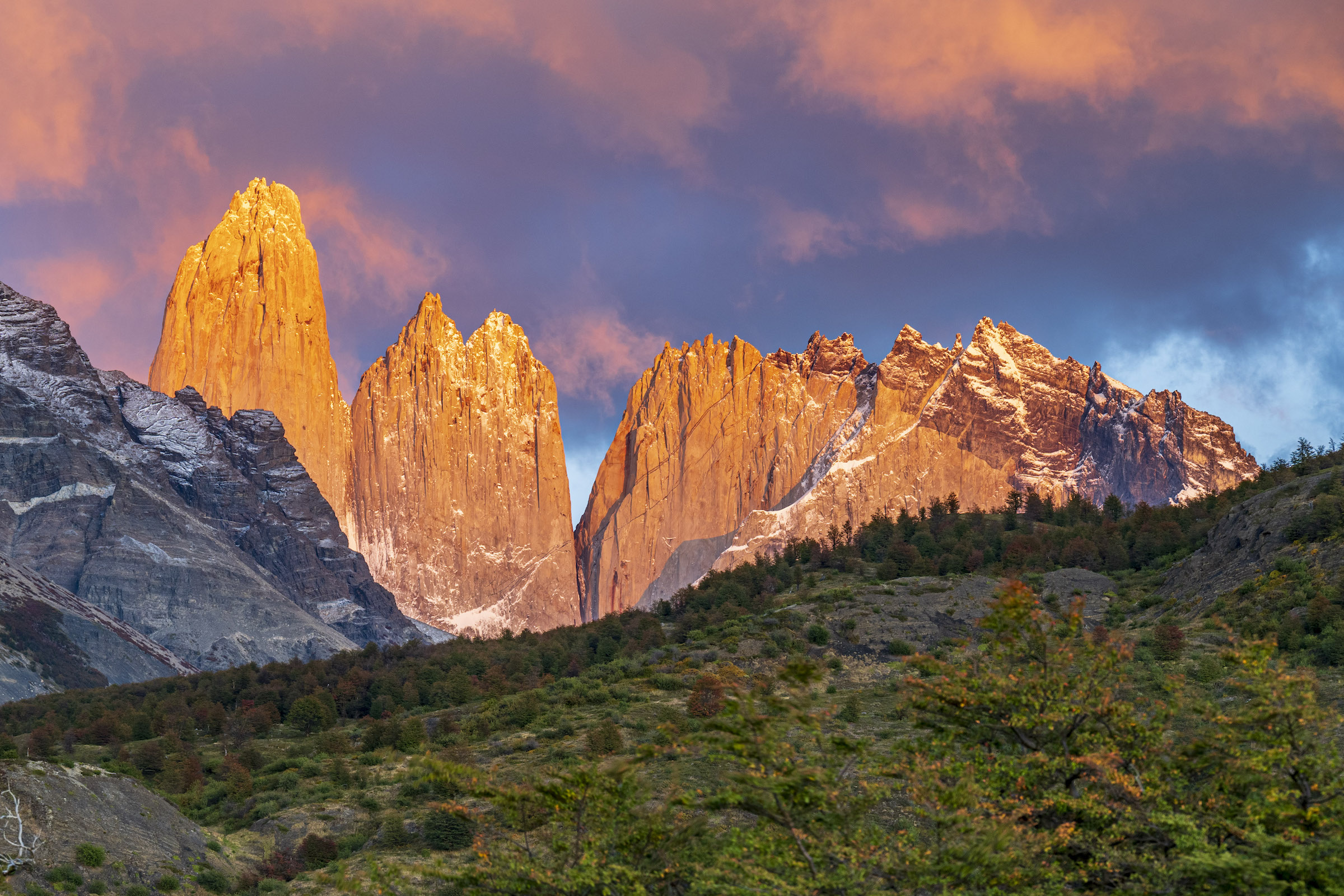 Sunrise over the Towers at Torres del Paine