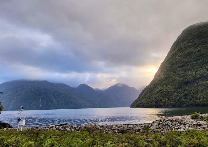 View of the fjords from Caleta Gonzalo in Pumalín Douglas Tomplins National Park, Chile