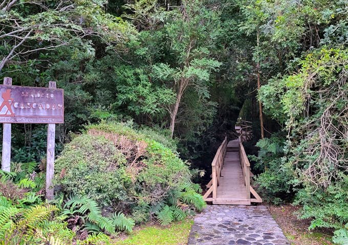 Start of the Cascada Trail in Pumalín Douglas Tomplins National Park, Chile