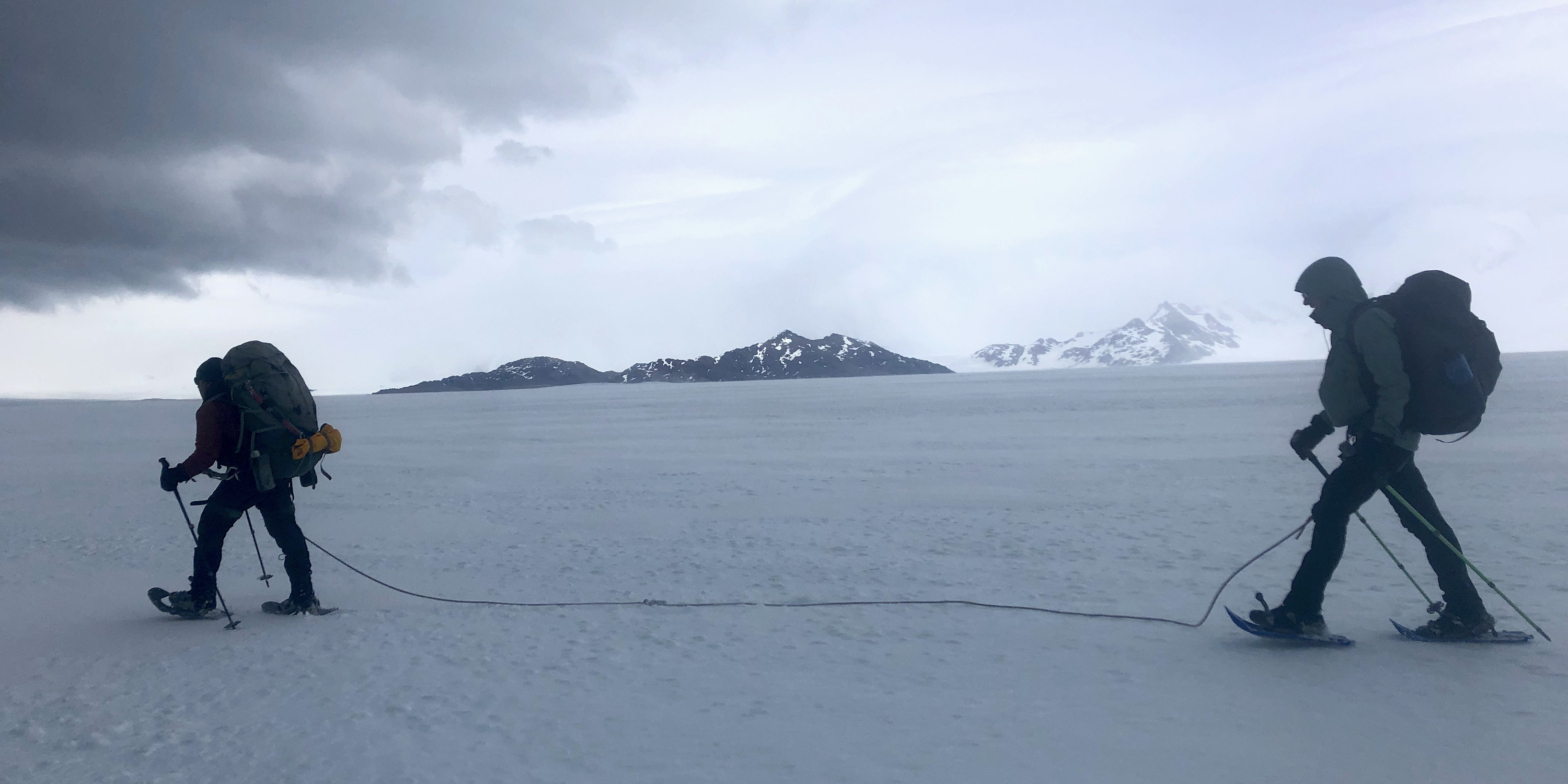 Two hikers on the South Patagonian Ice Field