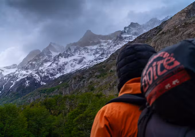 Looking out on Torres Del Paine