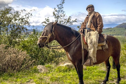 Horse riding at Mallin Colorado, Patagonia