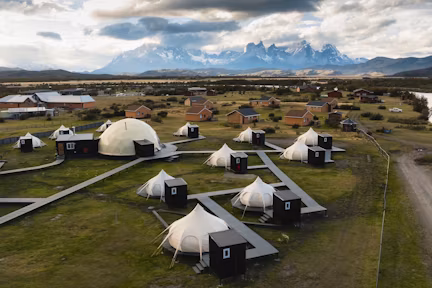 Overview of Serrano Camp in Torres del Paine