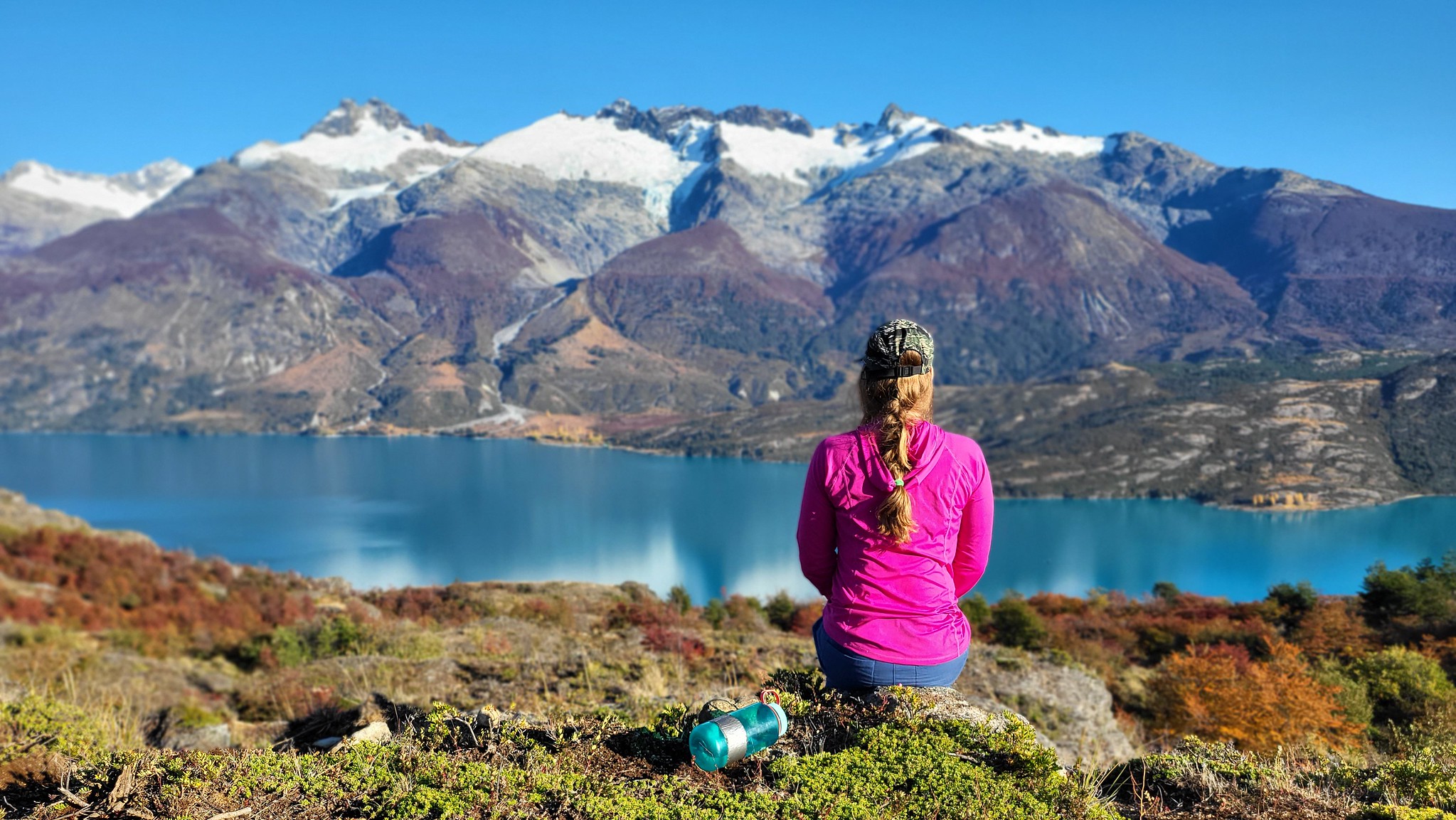 Sarah looking at the Northern Ice Field in Aysen