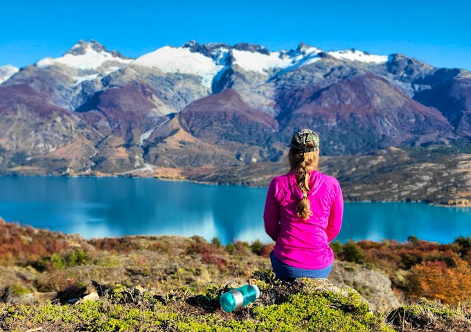 Sarah looking at the Northern Ice Field in Aysen