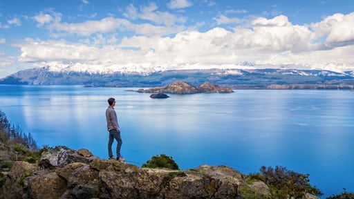 Matt Hewett at Lake Carerra, Patagonia