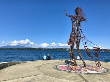 Lakeside view from Puerto Varas of Lake Llanquihue and Volcan Osorno