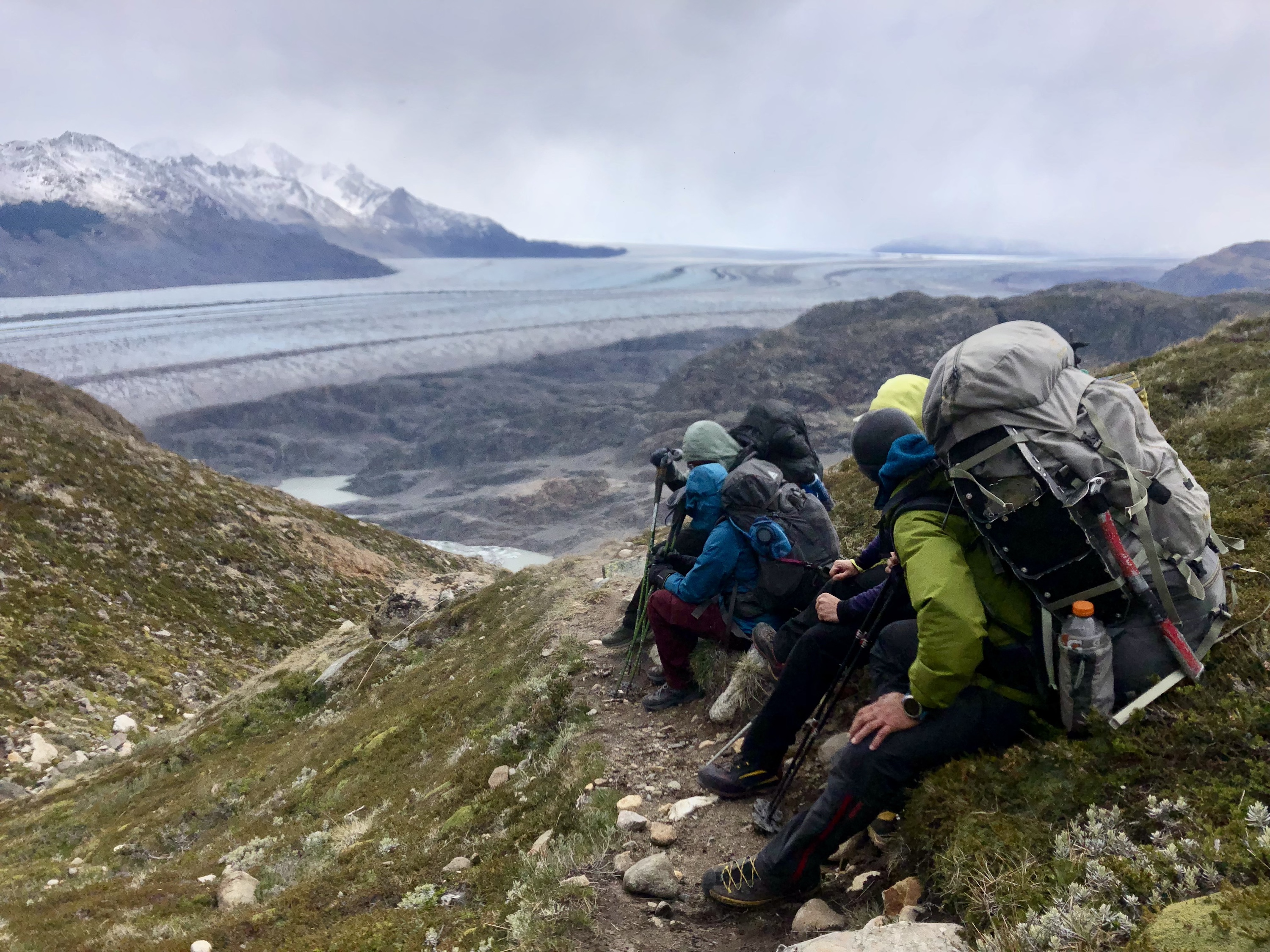 Trekkers at Paso Huemul - Southern Patagonia Ice Field