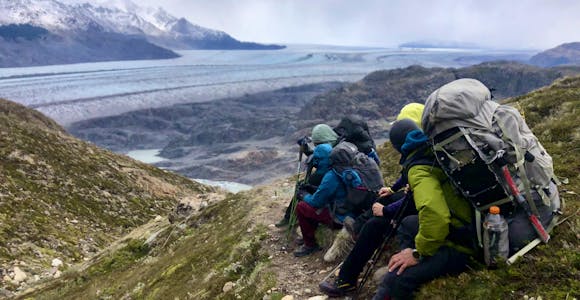 Trekkers at Paso Huemul - Southern Patagonia Ice Field